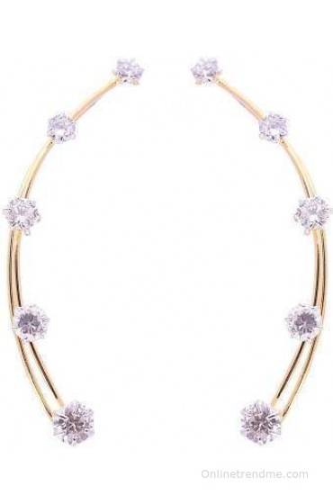 Archi Collection Solitaire Cubic Zirconia Alloy Cuff Earring